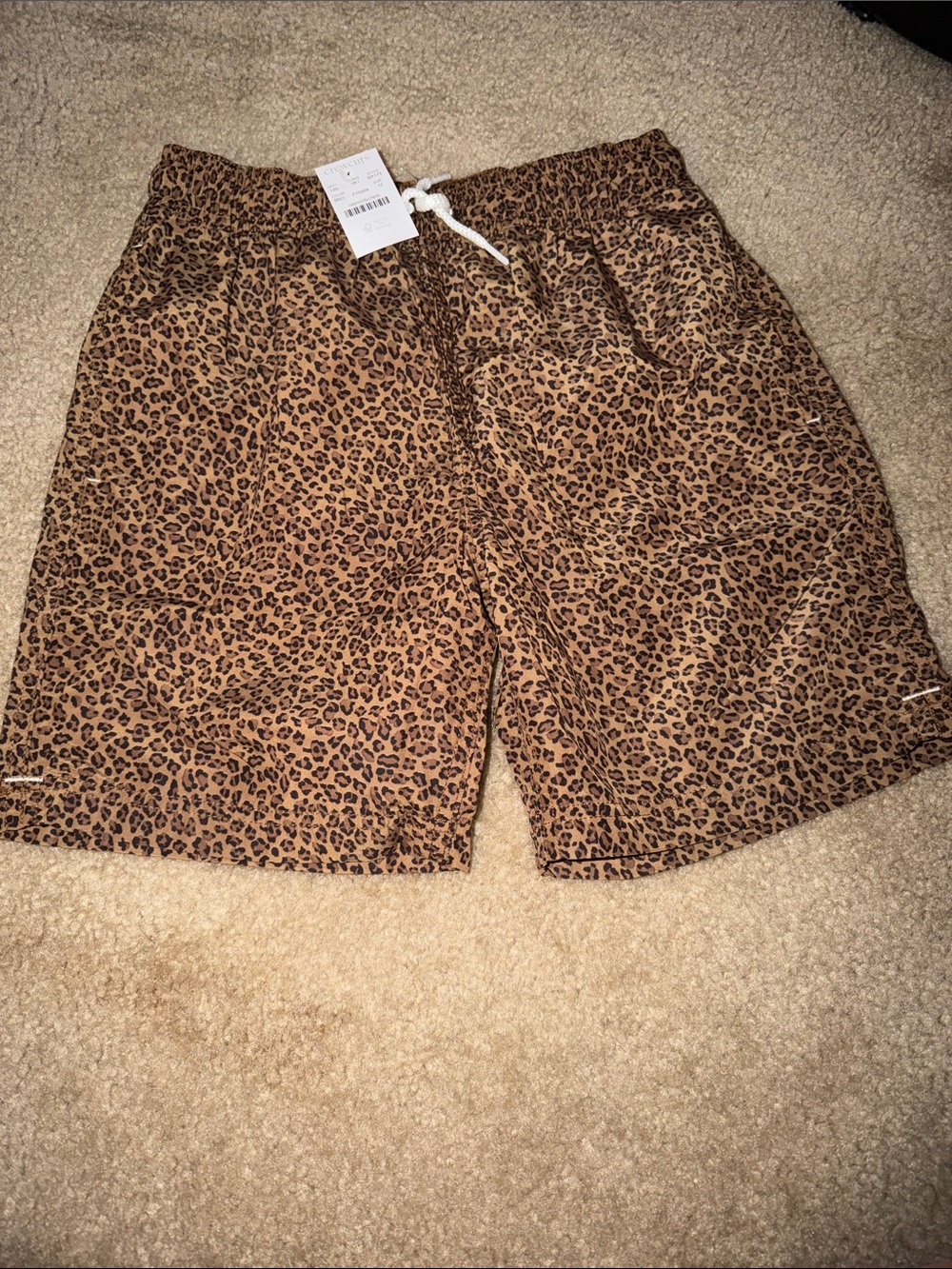 Brown Leopard Print Swim/Board Shorts
